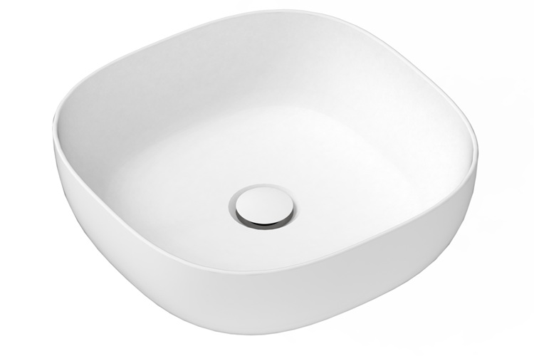 Glam Square Above Counter Ceramic Basin Gloss White - Image 2