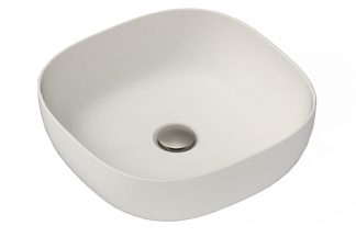 Glam Square Above Counter Ceramic Basin Matte Pearl