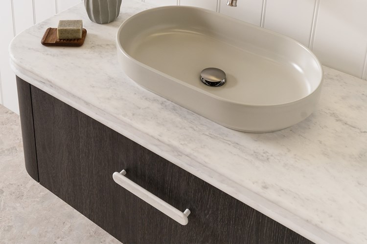 Marilyn Ceramic Above Counter Basin Matte Concrete - Image 3