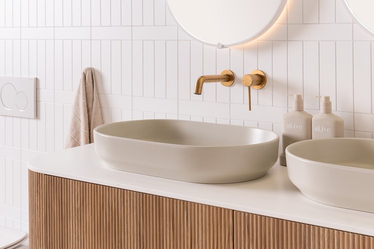 Marilyn Ceramic Above Counter Basin Matte Concrete - Image 2