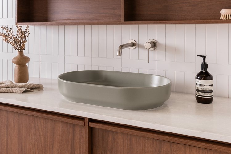 Marilyn Ceramic Above Counter Basin Matte Olive - Image 3
