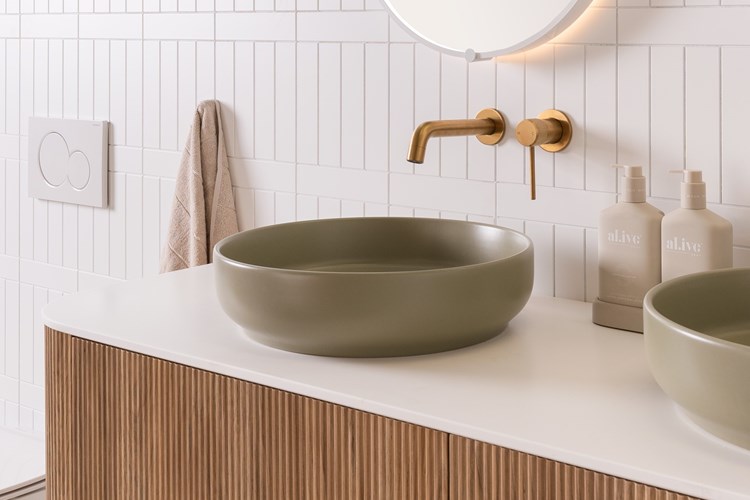 Monroe Ceramic Above Counter Basin Matte Olive
