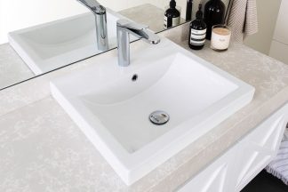 Scoop Ceramic Semi Inset Basin Gloss White