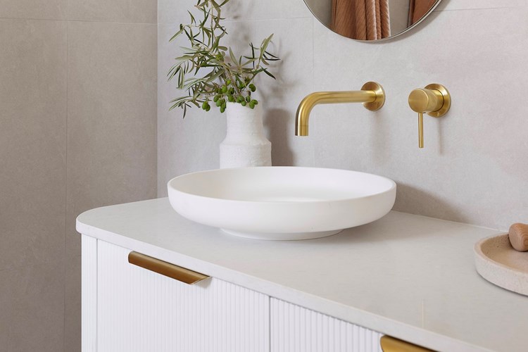 Flume Above Counter Cast Marble Basin Matte White - Image 3