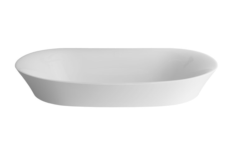 Rise Cast Marble Semi Inset Basin Gloss White - Image 5