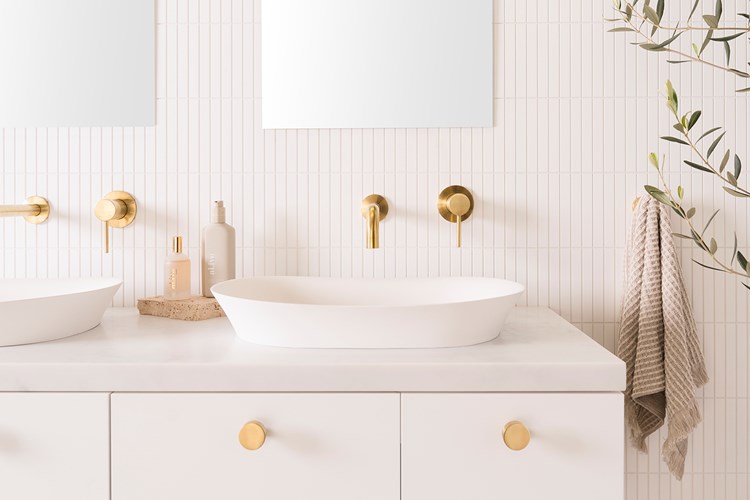 Rise Cast Marble Semi Inset Basin Gloss White - Image 3