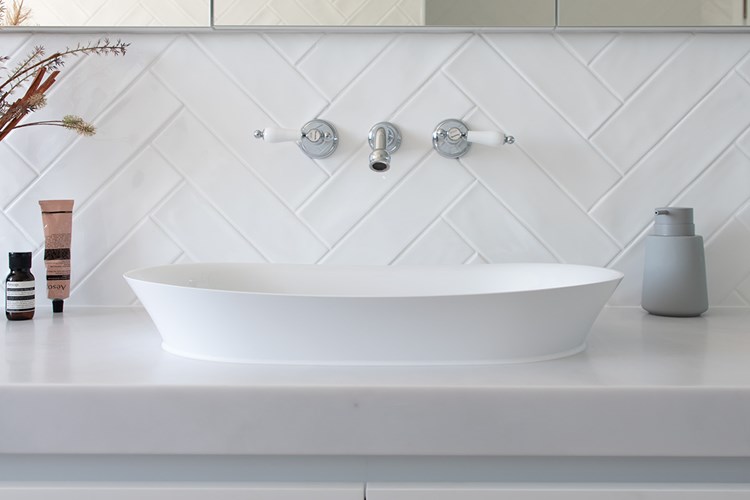 Rise Cast Marble Semi Inset Basin Matte White - Image 4