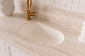 Isla Solid Surface Under Counter Basin Gloss White