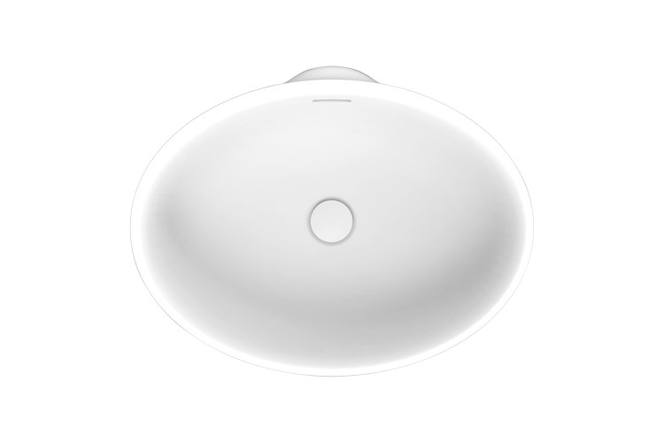 Ozera Solid Surface Semi Inset Basin Gloss White - Image 3