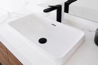 Zeya Solid Surface Semi Inset Basin Gloss White