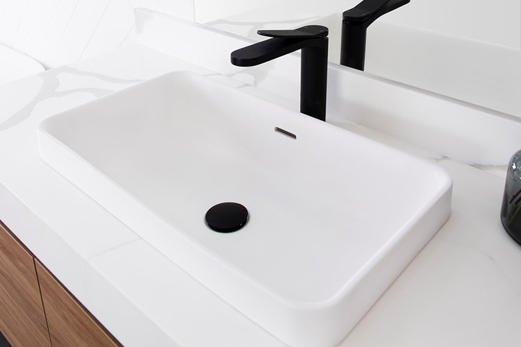 Zeya Solid Surface Semi Inset Basin Gloss White