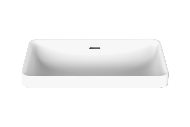 Zeya Solid Surface Semi Inset Basin Gloss White - Image 2