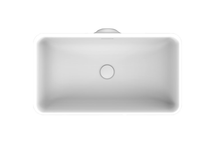 Zeya Solid Surface Semi Inset Basin Gloss White - Image 3