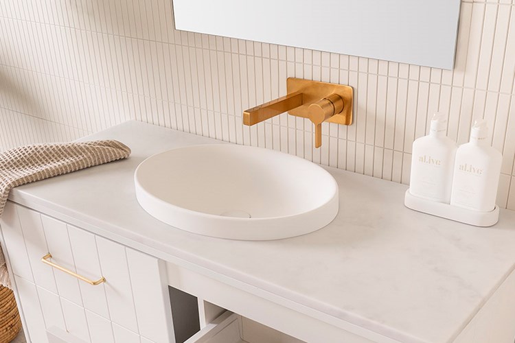Dignity Solid Surface Semi Inset Basin Gloss White - Image 2
