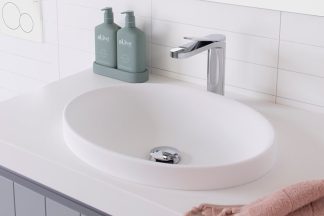 Dignity Solid Surface Semi Inset Basin Gloss White