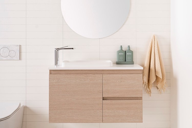Faith Slimline Solid Surface Semi Inset Basin Gloss White - Image 3