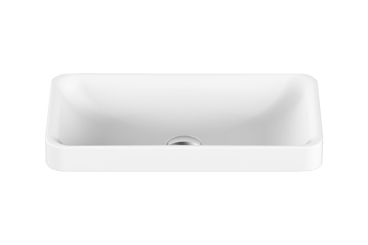 Faith Slimline Solid Surface Semi Inset Basin Matte White - Image 4