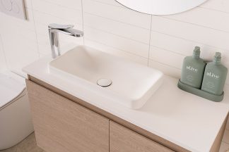 Faith Slimline Solid Surface Semi Inset Basin Matte White