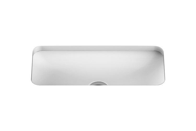 Hope Slimline Solid Surface Under Counter Basin Gloss White - Image 2