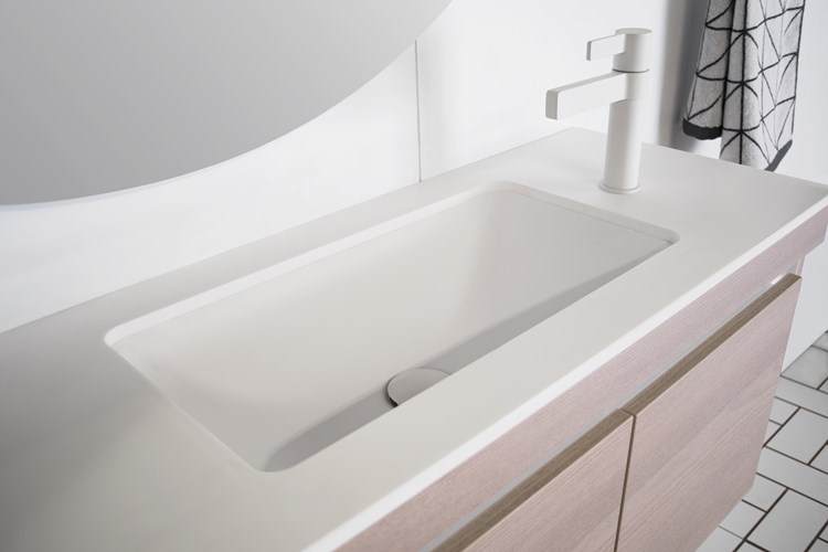 Hope Slimline Solid Surface Under Counter Basin Gloss White