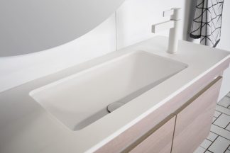 Hope Slimline Solid Surface Under Counter Basin Matte White