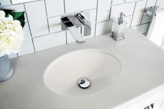 Sincerity Solid Surface Under Counter Basin Gloss White