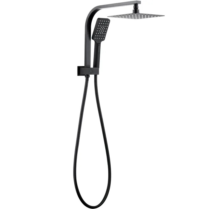 Taran Twin Shower Half Rail Matte Black