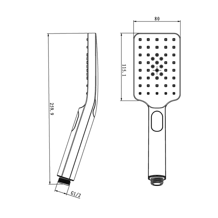 Taran Twin Shower Half Rail Chrome - Image 8