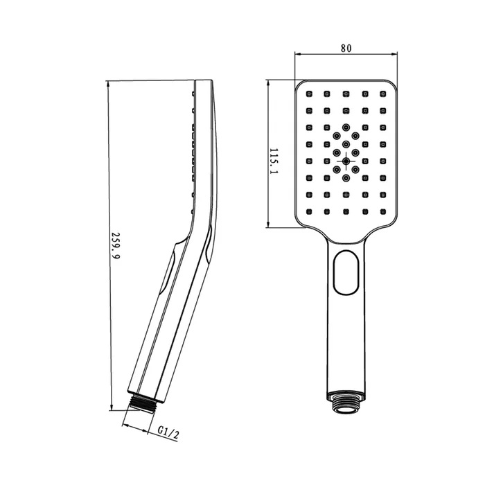 Taran Twin Shower Half Rail Matte Black 250MM - Image 6
