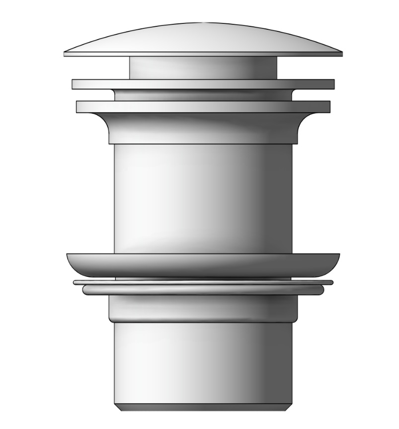 Ceramic Cap Basin Pop Up Waste 32mm Non Overflow Gloss White - Image 2