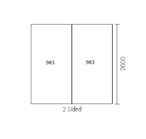 Shower Backing ABS Acrylic 2-Sided 1000 x 1000 x 2000 (H) - Image 2