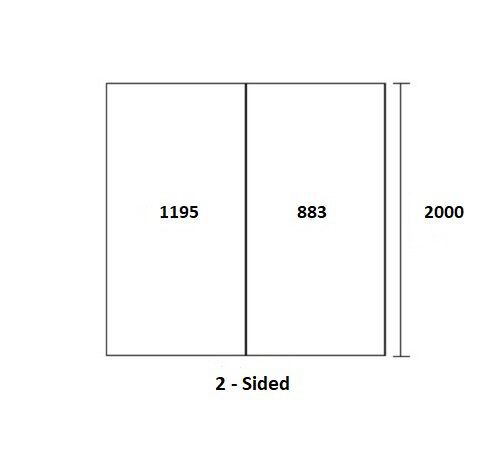 Shower Backing ABS Acrylic 2-Sided 1200 x 900 x 2000 (H) - Image 2