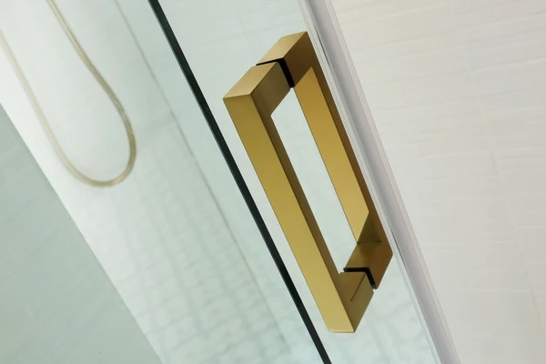 Frameless Shower Sliding Door 1300 x 900 Brushed Gold - Image 4