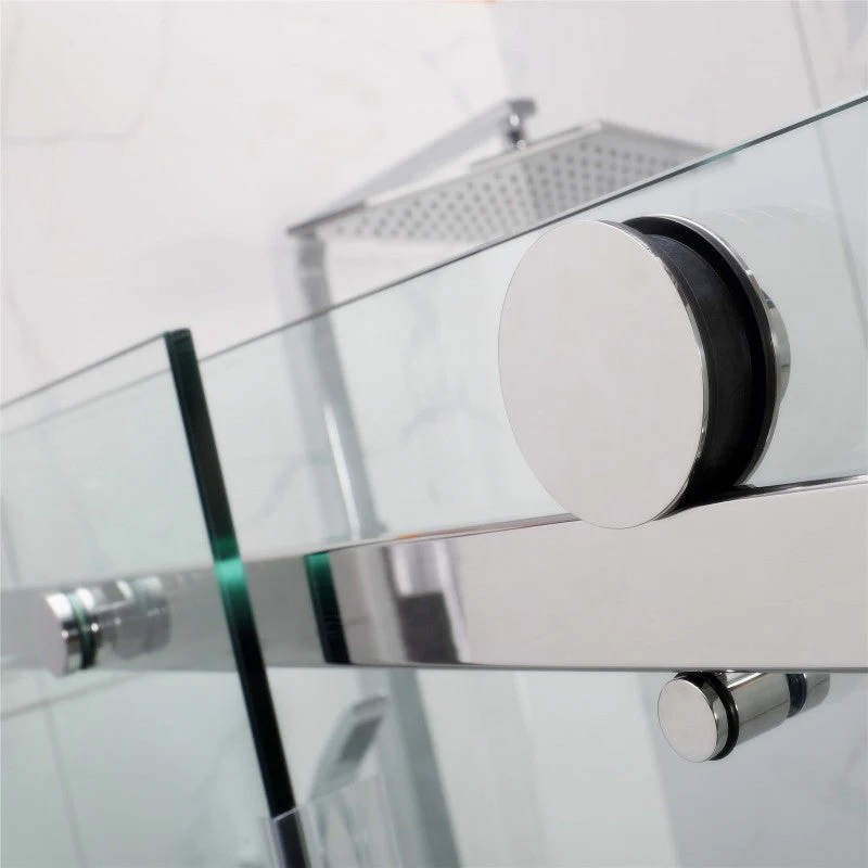 Frameless Sliding Bath Screen 1650-1800 Chrome - Image 2
