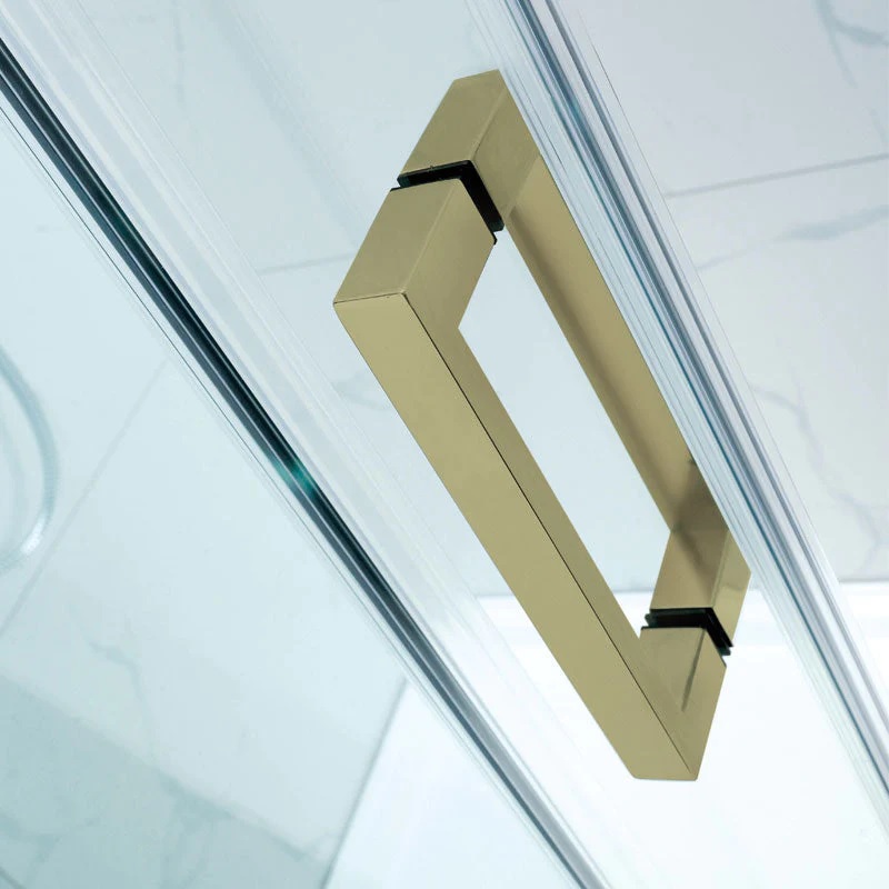 Frameless Sliding Bath Screen 1650-1800 Brushed Gold - Image 3
