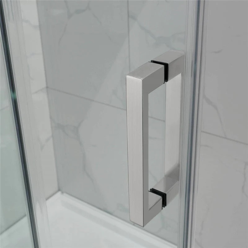 Frameless Sliding Bath Screen 1450-1550 Brushed Nickel - Image 3