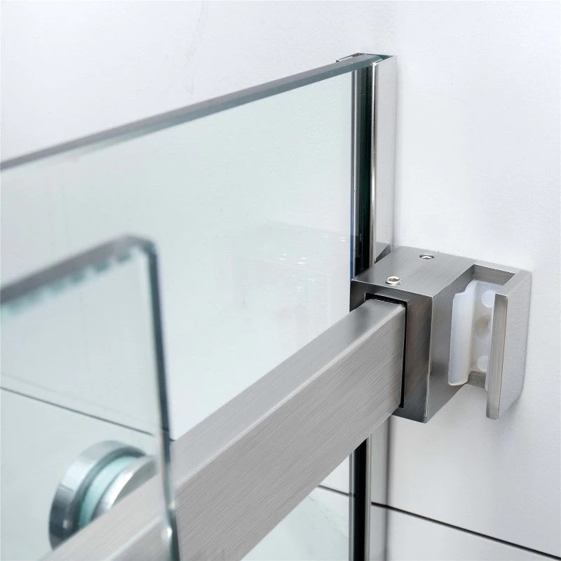 Frameless Sliding Bath Screen 1450-1550 Brushed Nickel - Image 2