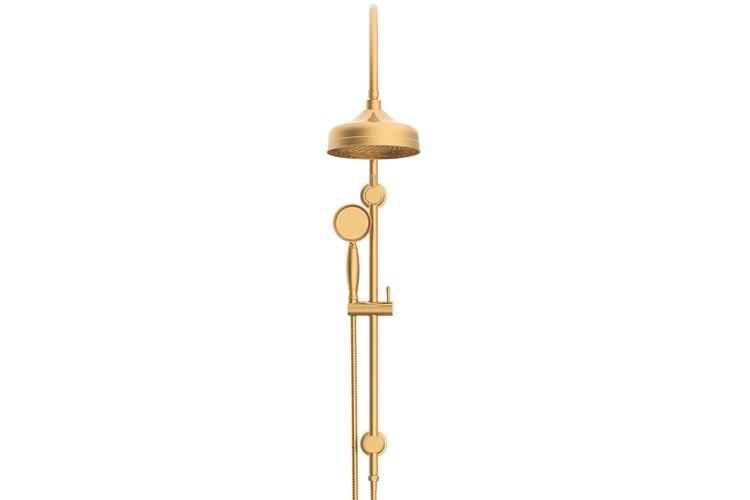 ADP Eternal Gooseneck Twin Shower Set Brushed Brass - Image 2