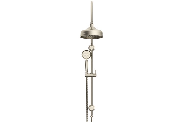 ADP Eternal Gooseneck Twin Shower Set Brushed Nickel - Image 2