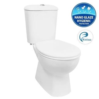 Massa Rimless Close Coupled Toilet Suite S-Trap