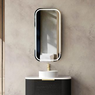Newport Led Shaving Cabinet 900 x 450 Black Oak