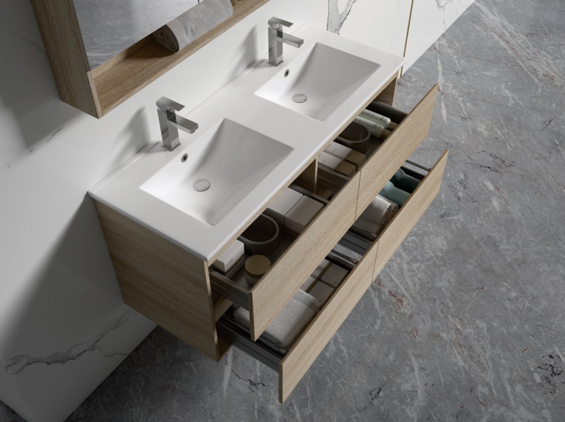 Legna 1500 Wall Hung Vanity Double Bowl - Image 2