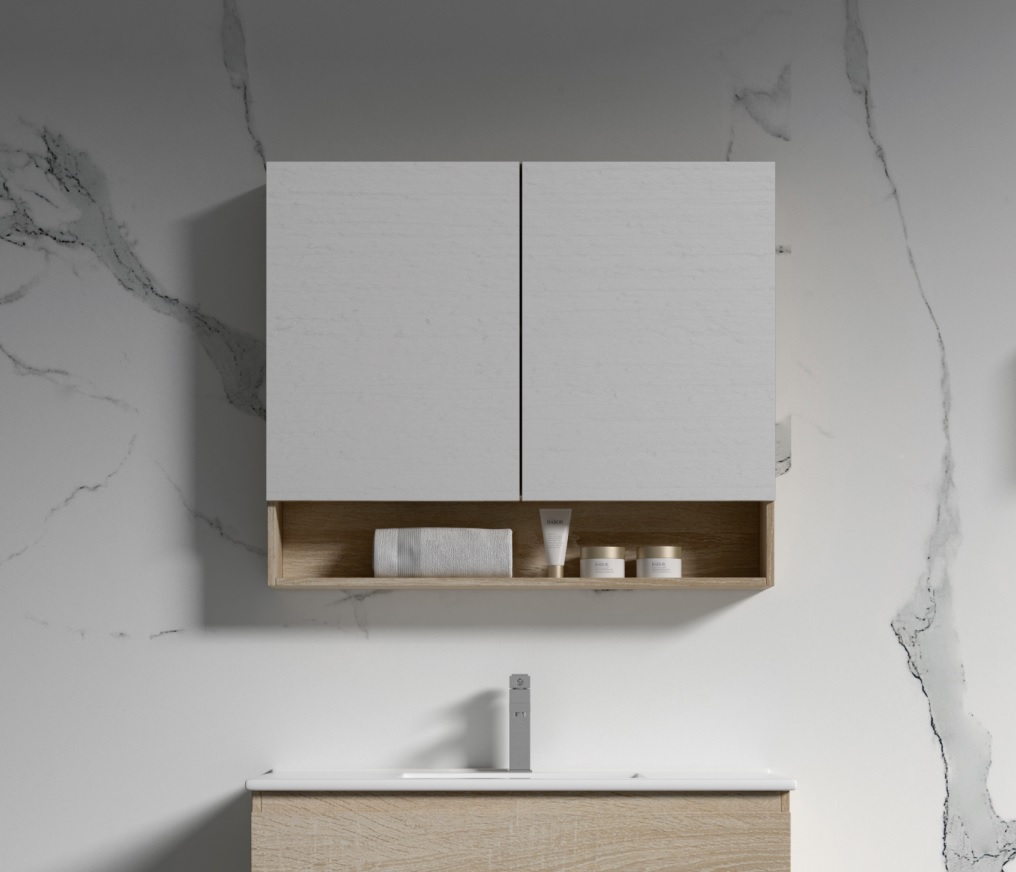 Legna 900 Oak Shaving Cabinet With Shelf - Image 3