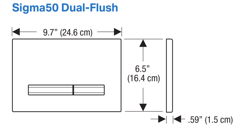 Sigma 50 Dual Flush Brass Brushed With Brass Button - Image 3