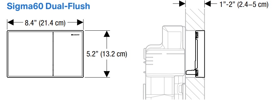 Sigma 60 Dual Flush Square White Glass - Image 4