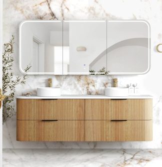 Havana Woodland Oak 1800 Curve Fluted Vanity